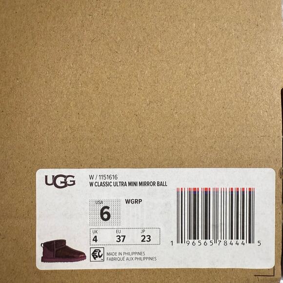 UGG WOMEN'S SIZE 6 CLASSIC ULTRA MINI MIRROR BALL WGRP WILD GRAPE 1151616 - Picture 8 of 8